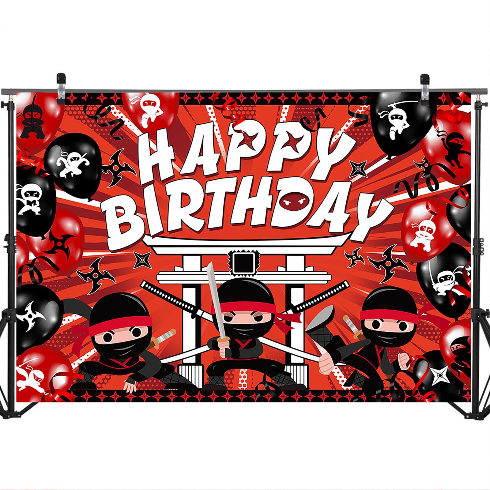 Amazon.com : Mocsicka 7x5ft Ninja Birthday Backdrop - Red